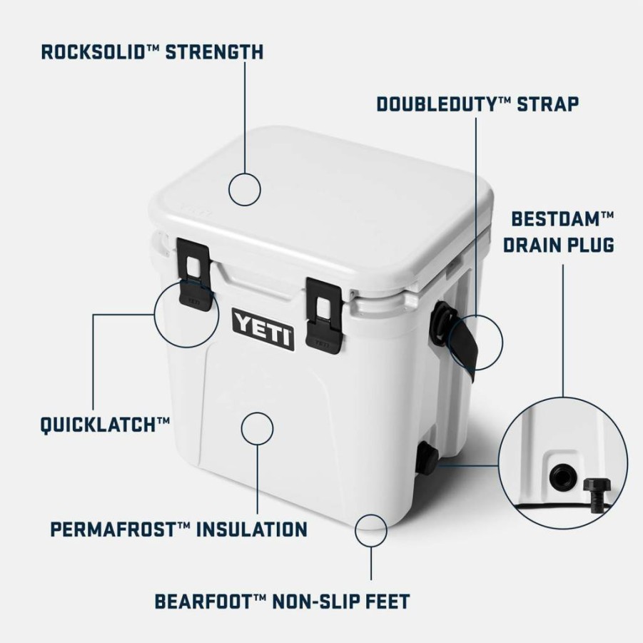 YETI Roadie 24 Hard Cooler 2.0 with Double Duty Shoulder Strap & Easy Drain Plug - Portable Ice Chest for Outdoor Adventures